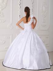 Single One Shoulder White Dress to Quinceanera Party Wear