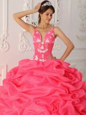 Top Designer Ruched Ball Gown Hot Pink Quinceanera Dress