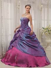 Clearance Quinceanera Dress Dark Orchid With Camellia