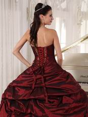 Burgundy Sweetheart Floor Length Quinceanera Dress By Cheap