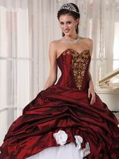 Burgundy Sweetheart Floor Length Quinceanera Dress By Cheap