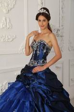 Chapel Train Skirt Dark Blue Quinceanera Dress Winter Wear