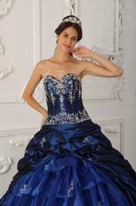 Chapel Train Skirt Dark Blue Quinceanera Dress Winter Wear