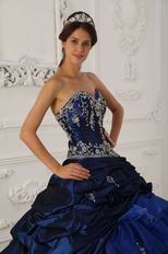 Chapel Train Skirt Dark Blue Quinceanera Dress Winter Wear