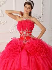 Low Price Strapless Hot Pink Ball Gown Quinceanera Dress