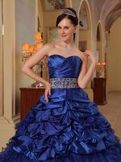 Royal Blue Handmade Dress To Young Girl Adult Ceremony