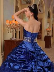 Royal Blue Handmade Dress To Young Girl Adult Ceremony