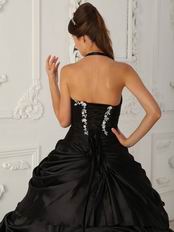 Black Halter Ball Skirt Quinceanera Young Women Wear