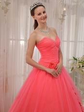 Cute Girl Water melon Quinceanera Dress With Handmade Flower