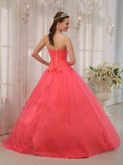 Cute Girl Water melon Quinceanera Dress With Handmade Flower