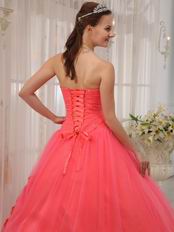 Cute Girl Water melon Quinceanera Dress With Handmade Flower