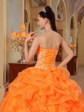 Orange Ball Gown Sweetheart Style Puffy Dress For Cheap