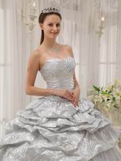 Adult Ceremony Corset Flaring Silver Dress to Quinceanera Party