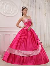 Designer Quinceanera Outfits Deep Pink Dress With Bowknot