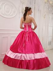 Designer Quinceanera Outfits Deep Pink Dress With Bowknot