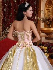Elegant Sweetheart Quinceanera Dress With Golden Draping