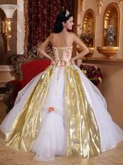 Elegant Sweetheart Quinceanera Dress With Golden Draping