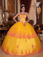 Strapless Marigold Quince Ball Dress By 2014 Top Designer