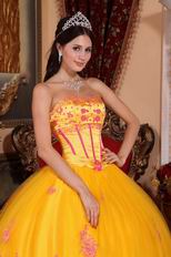 Strapless Marigold Quince Ball Dress By 2014 Top Designer