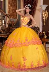 Strapless Marigold Quince Ball Dress By 2014 Top Designer