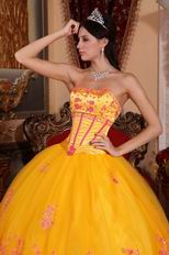 Strapless Marigold Quince Ball Dress By 2014 Top Designer