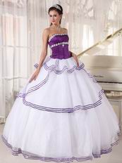 Strapless White 16th Young Women Birthday Quinceanera Dress