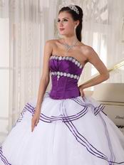 Strapless White 16th Young Women Birthday Quinceanera Dress