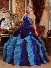 Low Price Color Ruffled Skirt Puffy Quinceanera Dress