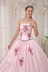 Pink Quinceanera Dress With Corset Back Long Skirt