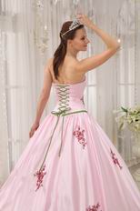 Pink Quinceanera Dress With Corset Back Long Skirt