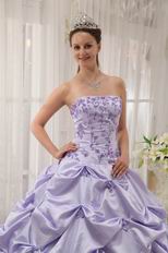 Strapless Lavender Embroidery Quinceanera Dress By Designer