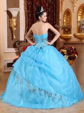Cheap Aqua Blue 2014 Puffy Quinceanera Gown Clearance