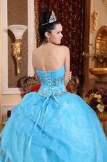 Cheap Aqua Blue 2014 Puffy Quinceanera Gown Clearance