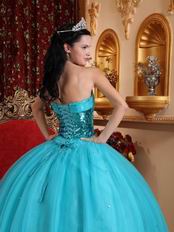 Popular Style Sky Blue Quinceanera Dress Flaring Sequin Bodice