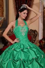 Halter Top Wholesale Cyan Blue Best Quinceanera Dress