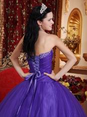 Bowknot Side Decorate Fashionable Amethyst Quinceanera Dress