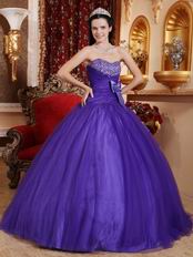 Bowknot Side Decorate Fashionable Amethyst Quinceanera Dress