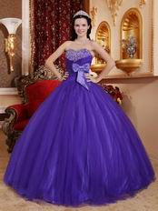 Bowknot Side Decorate Fashionable Amethyst Quinceanera Dress