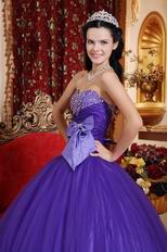 Bowknot Side Decorate Fashionable Amethyst Quinceanera Dress