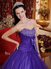 Bowknot Side Decorate Fashionable Amethyst Quinceanera Dress