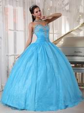 Discount Aqua Organza Dress To Christmas Quinceanera Party