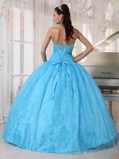 Discount Aqua Organza Dress To Christmas Quinceanera Party