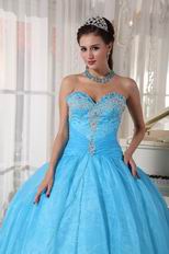 Discount Aqua Organza Dress To Christmas Quinceanera Party