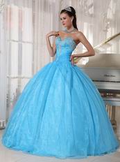 Discount Aqua Organza Dress To Christmas Quinceanera Party