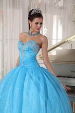 Discount Aqua Organza Dress To Christmas Quinceanera Party