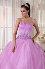 Lilac Strapless Applique Emberllishment Quinceanera Gown Stylish