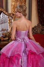 Deep Pink And Lilac Affordable Price Quinceanera Dress