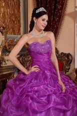 Discount Purple Quinceanera Dress For Winter Party Wear