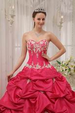 Fuchsia Appliqued Quinceanera Dress Sweetheart Neckline