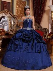 Navy Blue Appliques Decorate Find Quniceanera Ball Gown